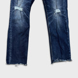 Diesel Jeans Mens 35x30 Blue Thavar Regular Slim Skinny Distressed Frayed Denim Pants
