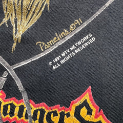Vintage 1991 MTV Headbangers Ball T Shirt Mens XL Black Single Stitched USA Distressed Tee