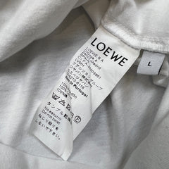 Loewe T Shirt Mens Large White Embroidered Anagram Logo Short Sleeve Tee