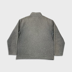 Vintage Y2K Tommy Hilfiger Fleece Mens Medium Gray Flag Pullover 1/4 Zip Jacket