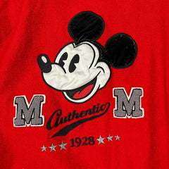 Vintage 90s Disney Mickey Mouse Jacket Mens Medium Red Varsity Letterman