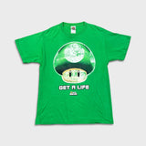Vintage 2008 Nintendo Super Mario Bros T Shirt Mens Medium Green 1UP Get A Life Tee
