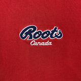 Vintage 90s Roots Athletics Sweatshirt Mens Large Red 1/4 Zip Faded Pullover