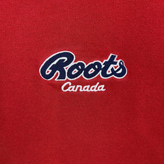 Vintage 90s Roots Athletics Sweatshirt Mens Large Red 1/4 Zip Faded Pullover