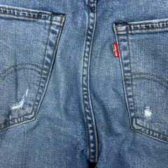 Levi's 512 Jeans Mens 30x30 Blue Slim Taper Medium Wash Distress Stretch Denim Pants