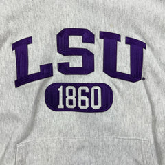 Champion LSU Tigers Reverse Weave Hoodie Mens Medium Gray College Hooded Sweatshirt