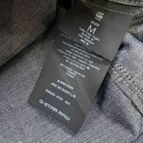 G-Star Raw Arc 3D Denim Shirt Mens Medium Blue Dark Wash Western Pearl Snap