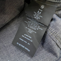 G-Star Raw Arc 3D Denim Shirt Mens Medium Blue Dark Wash Western Pearl Snap