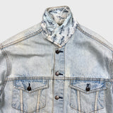 Vintage 90s Hard Rock Cafe Denim Jacket Mens Small Blue Save The Planet Orlando Distressed Trucker