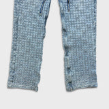 Givenchy 4G Jacquard Denim Mens 34x34 Blue Oversized Fit Light Wash Monogram Pants