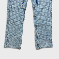 Givenchy 4G Jacquard Denim Mens 34x34 Blue Oversized Fit Light Wash Monogram Pants