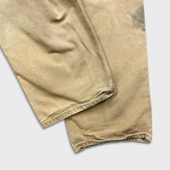 Carhartt B11 Pants Mens 44x30 Beige Loose Straight Duck Dungaree Fit Distressed