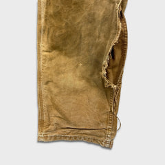 Carhartt Pants Mens 34x32 Beige Carpenter Thrashed Workwear Hammer Loop Canvas