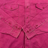Vintage 90s Wrangler Shirt Mens XL Pink Brushpopper Cowboy Western Button Up