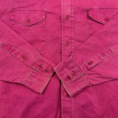 Vintage 90s Wrangler Shirt Mens XL Pink Brushpopper Cowboy Western Button Up