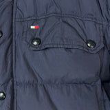 Vintage 90s Tommy Hilfiger Jacket Mens XL Blue Tommy Flag Full Zip Puffer Down Bomber