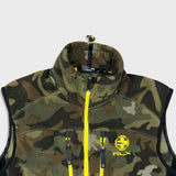 Ralph Lauren RLX Fleece Vest Mens Medium Green Camo Full Zip Outdoor Jacket