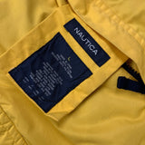 Nautica Jacket Mens XL Yellow NS83 Sailboat Logo Reversible Fleece Full Zip Coat