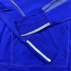 Lululemon Run Stay On Course Pullover Womens Size 4 Blue Sports Hooded Sweater