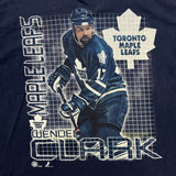 Vintage 90s Pro Player Toronto Maple Leafs Wendel Clark T Shirt Mens XL Blue USA