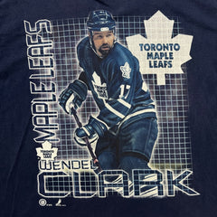 Vintage 90s Pro Player Toronto Maple Leafs Wendel Clark T Shirt Mens XL Blue USA
