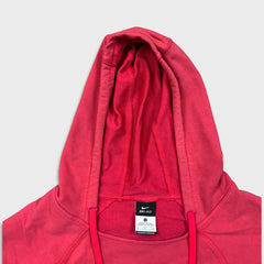 Nike Sportswear Hoodie Womens Small Red Swoosh Short Sleeve Pullover Hooded Sweater