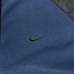 Vintage Y2K Nike Fit Therma Fleece Mens Medium Blue Swoosh Sportswear Full Zip Outdoor Jacket