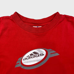 Vintage 90s Adidas T Shirt Mens Small Red 3 Stripes Short Sleeve Tee