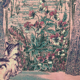 Vintage 90s Cat Window T Shirt Mens Large Pink Floral Nature Graphic Art Tee