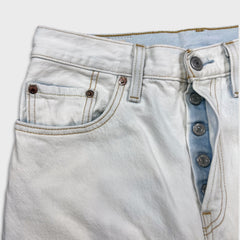 Levi's 501 Jeans Womens 27x26 White Original Fit Straight Light Wash Denim Pants