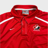 Nike Team Canada Hockey Polo Shirt Mens Medium Red Performance Short Sleeve