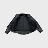 Vintage Y2K Leather Jacket Mens XL Black Moto Biker Multi Zipper Heavy Bomber