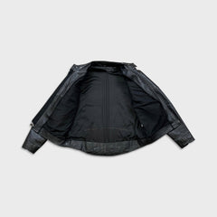 Vintage Y2K Leather Jacket Mens XL Black Moto Biker Multi Zipper Heavy Bomber