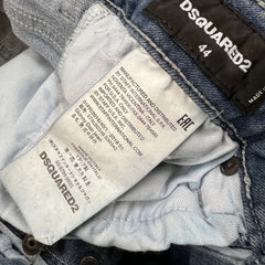 Dsquared2 Jeans Mens 30x27 Blue Distressed Slim Taper Straight Medium Wash Denim Pants