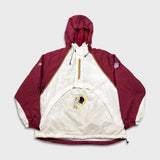 Vintage Y2K Reebok Washington Redskins Heavy Jacket Mens Medium White 1/4 Zip NFL Football