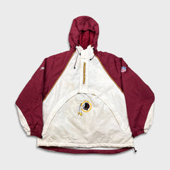Vintage Y2K Reebok Washington Redskins Heavy Jacket Mens Medium White 1/4 Zip NFL Football