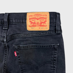 Levi's 511 Jeans Mens 32x32 Black Slim Fit Mid Rise Fade Dark Wash Stretch Denim Pants