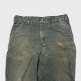 Carhartt B11 MOS Pant Mens 32x30 Green Loose Fit Washed Duck Workwear Dungaree