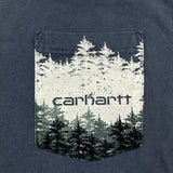 Carhartt T Shirt Mens XL Gray Relaxed Fit Workwear Forest Graphic Pocket Tee