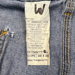 Carhartt B13 DPS Jean Mens 40x30 Blue Original Dungaree Fit Workwear Loose Baggy Pants