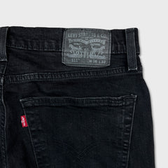 Levi's 511 Jeans Mens 36x32 Black Slim Fit Mid Rise Dark Wash Stretch Denim Pants