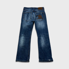 Polo Ralph Lauren Jeans Mens 32x28 Blue Medium Wash Western Cowboy Embroidered Pants