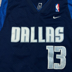 Vintage 90s Nike Steve Nash Dallas Mavericks Jersey Mens 2XL Blue NBA Basketball