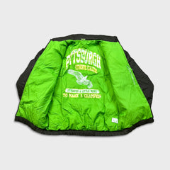 Vintage 90s Champion Jacket Mens Medium Green Pittsburgh Steelers NFL Football Japan Bomber