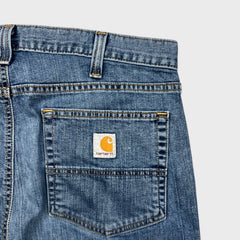 Carhartt Jeans Mens 33x29 Blue Straight Fit Faded Medium Wash Workwear Denim Pants
