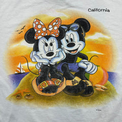Vintage 90s Mickey & Minnie Mouse T Shirt Mens Medium White Walt Disney Tee