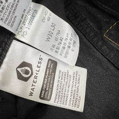 Levi's 502 Jeans Mens 30x28 Black Regular Taper Fit Dark Wash Denim Pants