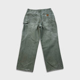 Carhartt Pants Mens 32x29 Green Original Dungaree Fit Workwear Distress Carpenter