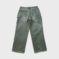 Carhartt Pants Mens 32x29 Green Original Dungaree Fit Workwear Distress Carpenter