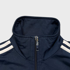 Vintage Y2K Adidas Sweatshirt Mens Medium Blue 3 Stripes Trefoil Full Zip Tracksuit Top